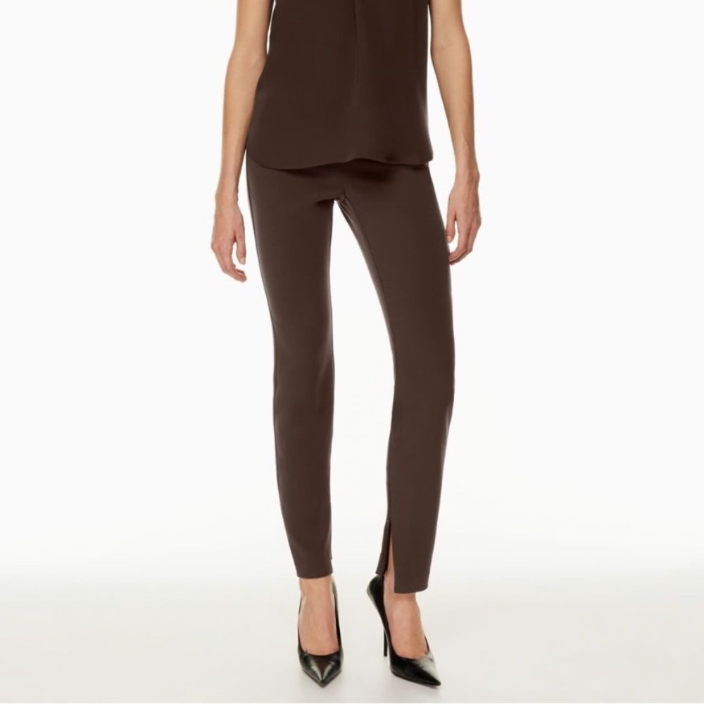 Babaton Serra Pant High-Waisted Slim Fit Zip Ankle Pant Size 6 Stretch